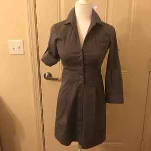 Theory dress•grey•size 2•3/4 length tab sleeve•EUC